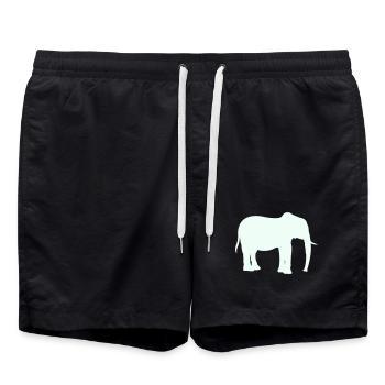 Elefant Silhouette - Badeshorts - Schwarz - Vorne - AI Model Male 185 light (185cm)