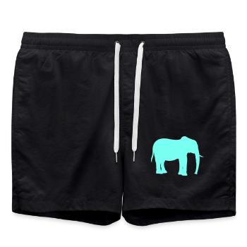 Elefant Silhouette Neon Cyan - Badeshorts - Schwarz - Vorne - AI Model Male 185 light (185cm)