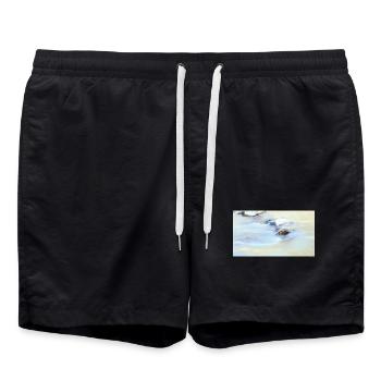 Lichtfluss am Wasser - Badeshorts - Schwarz - Vorne - AI Model Male 185 light (185cm)