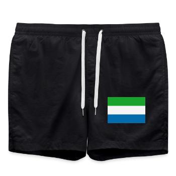 Sierra Leone-Flagge - Badeshorts - Schwarz - Vorne - AI Model Male 185 light (185cm)
