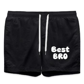Bester Bruder Kontrast-Typografie Weiß - Badeshorts - Schwarz - Vorne - AI Model Male 185 light (185cm)