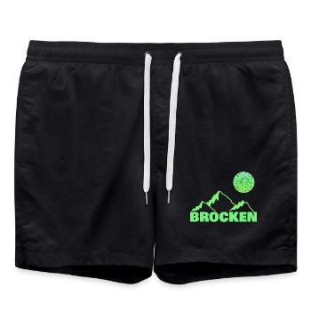 Brocken als Bergsteigen - Badeshorts - Schwarz - Vorne - AI Model Male 185 light (185cm)