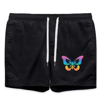 Schmetterling Regenbogen Autismus-Spektrum - Badeshorts - Schwarz - Vorne - AI Model Male 185 light (185cm)