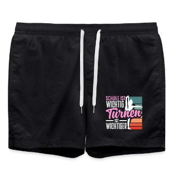 Turnen Turnerin Geräteturnen Gymnastik Geschenk - Badeshorts - Schwarz - Vorne - AI Model Male 185 light (185cm)