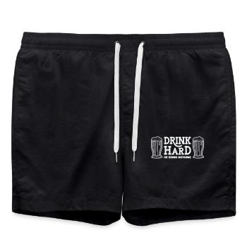 Trink hart oder trink nichts - Badeshorts - Schwarz - Vorne - AI Model Male 185 light (185cm)