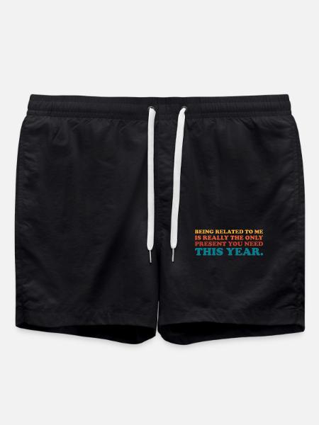 Mit mir verwandt sein Sarkastisches Geschenk - Badeshorts - Schwarz