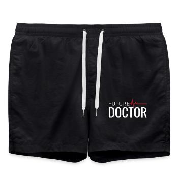 Zukünftiges Doktor-Herzschlag-Abschlussgeschenk - Badeshorts - Schwarz - Vorne - AI Model Male 185 light (185cm)