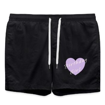 Birthday Girl – Celebration Design - Badeshorts - Schwarz - Vorne - AI Model Male 185 light (185cm)
