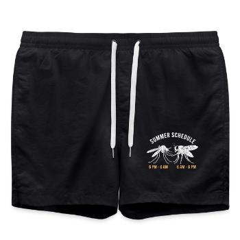 Mücke Fliege Summer Schedule Mückenstich Mücken - Badeshorts - Schwarz - Vorne - AI Model Male 185 light (185cm)
