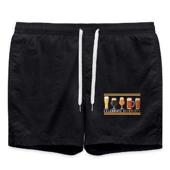Craft Beer Vintage feiert Vielfalt und Hausbrauerei - Badeshorts - Schwarz - Vorne - AI Model Male 185 light (185cm)