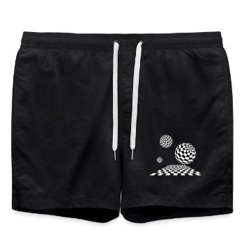 Checker Sphere Traumlandschaft - Badeshorts - Schwarz - Vorne - AI Model Male 185 light (185cm)