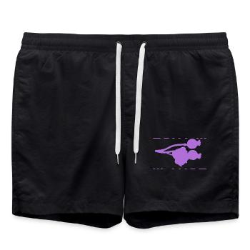 häusliche Gewalt stoppen lila blumen - Badeshorts - Schwarz - Vorne - AI Model Male 185 light (185cm)