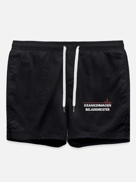 Krankwagen Belademeister – Notfall Humor - Badeshorts - Schwarz