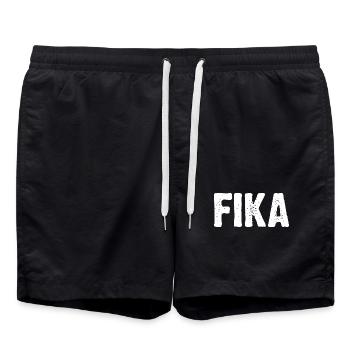 Fika Bold Distressed Type - Badeshorts - Schwarz - Vorne - AI Model Male 185 light (185cm)