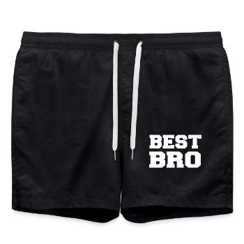 Best Bro Meilleur Frère Typo Blanc - Badeshorts - Schwarz - Vorne - AI Model Male 185 light (185cm)