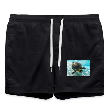 Schwimmende Schildkröte - Badeshorts - Schwarz - Vorne - AI Model Male 185 light (185cm)
