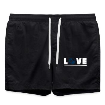I Love Billiards Pool Player 8 Ball Design - Badeshorts - Schwarz - Vorne - AI Model Male 185 light (185cm)