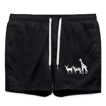 Afrika Safaritour Tiere Africa Urlaub Natur - Badeshorts - Schwarz - Vorne - AI Model Male 185 light (185cm)