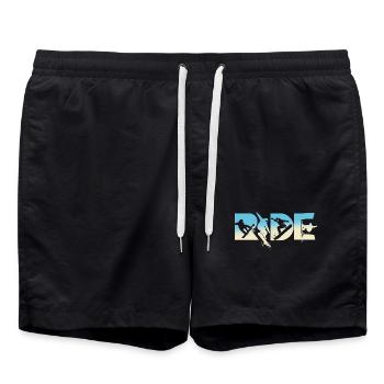 Fahrt – Snowboarder Snowboarding Lover Mountain - Badeshorts - Schwarz - Vorne - AI Model Male 185 light (185cm)
