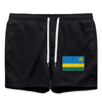 Ruanda als Flagge - Badeshorts - Schwarz - Vorne - AI Model Male 185 light (185cm)