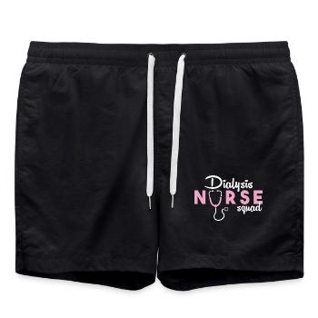 Dialyse Krankenschwester - Badeshorts - Schwarz - Vorne - AI Model Male 185 light (185cm)