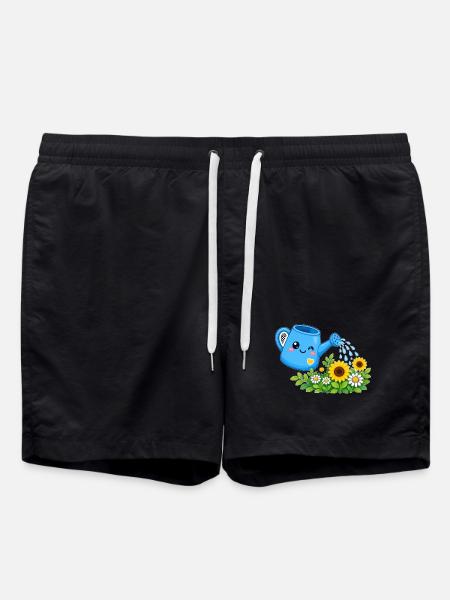 Watering Can Blooms – Gießkanne Blüten - Badeshorts - Schwarz
