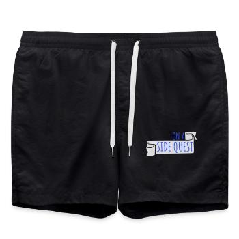On A Side Quest Gaming Adventure Spruch Logo Text - Badeshorts - Schwarz - Vorne - AI Model Male 185 light (185cm)
