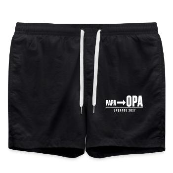 Papa zu Opa Upgrade 2027 Vatertag Geschenk T-Shirt - Badeshorts - Schwarz - Vorne - AI Model Male 185 light (185cm)