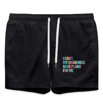 I Cant I Have Plans With The Grandkids Grandma Nan - Badeshorts - Schwarz - Vorne - AI Model Male 185 light (185cm)