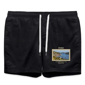 Irland Kinsale Vintage Reisemarke - Badeshorts - Schwarz - Vorne - AI Model Male 185 light (185cm)
