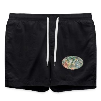 Christmas_Truce_1914_trench_art - Badeshorts - Schwarz - Vorne - AI Model Male 185 light (185cm)