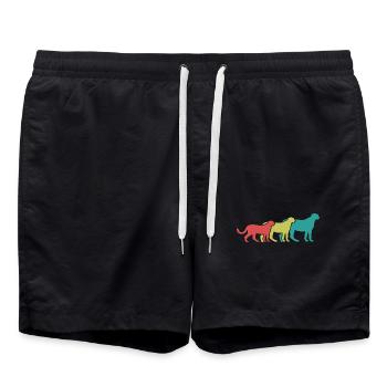 Geparden Trio Retro Style - Badeshorts - Schwarz - Vorne - AI Model Male 185 light (185cm)