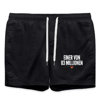 Einer Von 83 Millionen - Badeshorts - Schwarz - Vorne - AI Model Male 185 light (185cm)