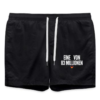 Eine von 83 Millionen - Badeshorts - Schwarz - Vorne - AI Model Male 185 light (185cm)
