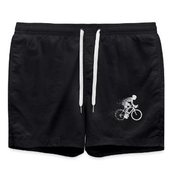 Fahrrad Radfahrer Radsport Bike Dynamik Motiv - Badeshorts - Schwarz - Vorne - AI Model Male 185 light (185cm)