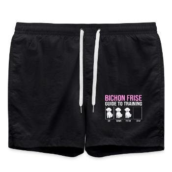 Bichon Frise - Badeshorts - Schwarz - Vorne - AI Model Male 185 light (185cm)