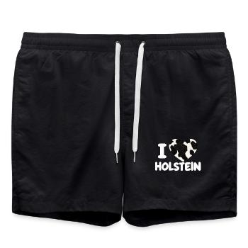 I Love Holstein Kuhherz Kuhliebe Geschenk - Badeshorts - Schwarz - Vorne - AI Model Male 185 light (185cm)
