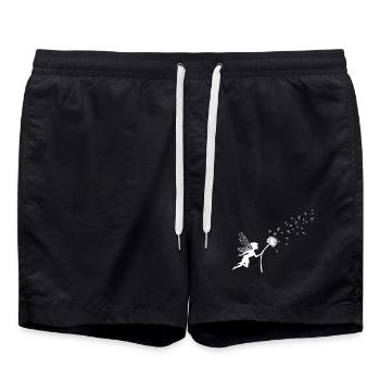 Schmetterlingdesign Pusteblumen Wiese Herzen Feen - Badeshorts - Schwarz - Vorne - AI Model Male 185 light (185cm)