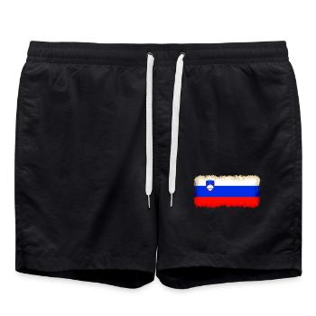 Geschenk für Slowenien - Badeshorts - Schwarz - Vorne - AI Model Male 185 light (185cm)
