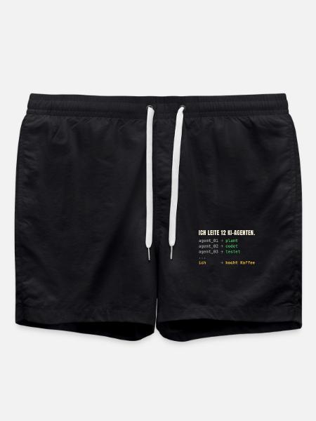 Ich leite 12 KI-Agenten – Chef-Shirt - Badeshorts - Schwarz