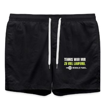 Padel statt Tennis – zu viel Lauferei - Badeshorts - Schwarz - Vorne - AI Model Male 185 light (185cm)