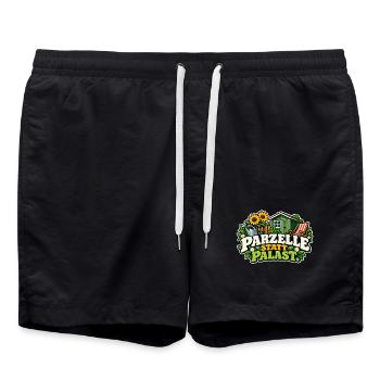 Parzelle statt Palast - Badeshorts - Schwarz - Vorne - AI Model Male 185 light (185cm)