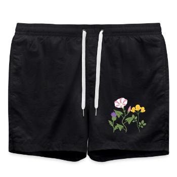 Blumen botanisch Blumenstrauß Geschenkidee Pflanze - Badeshorts - Schwarz - Vorne - AI Model Male 185 light (185cm)