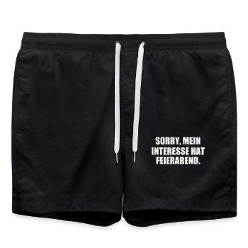 SORRY, MEIN INTERESSE HAT FEIERABEND - Badeshorts - Schwarz - Vorne - AI Model Male 185 light (185cm)
