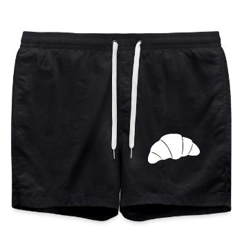 Weißes Croissant T-shirt Geschenkidee für Bäcker  - Badeshorts - Schwarz - Vorne - AI Model Male 185 light (185cm)