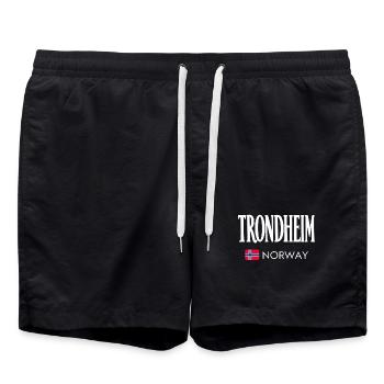 Trondheim Norway - Norge - Norwegen - Skandinavien - Badeshorts - Schwarz - Vorne - AI Model Male 185 light (185cm)