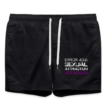 Fehler 404 asexuell - Badeshorts - Schwarz - Vorne - AI Model Male 185 light (185cm)