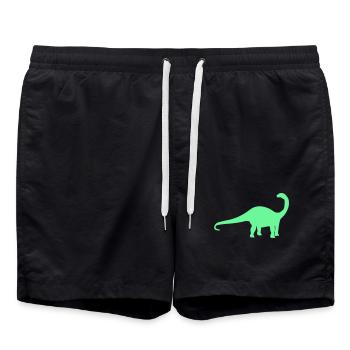 Neon Dino Silhouette - Badeshorts - Schwarz - Vorne - AI Model Male 185 light (185cm)
