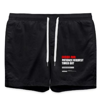 Fehler 408 Patience Timeout-Grafik - Badeshorts - Schwarz - Vorne - AI Model Male 185 light (185cm)