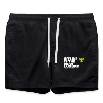 Offline ist der neue Luxus - Badeshorts - Schwarz - Vorne - AI Model Male 185 light (185cm)
